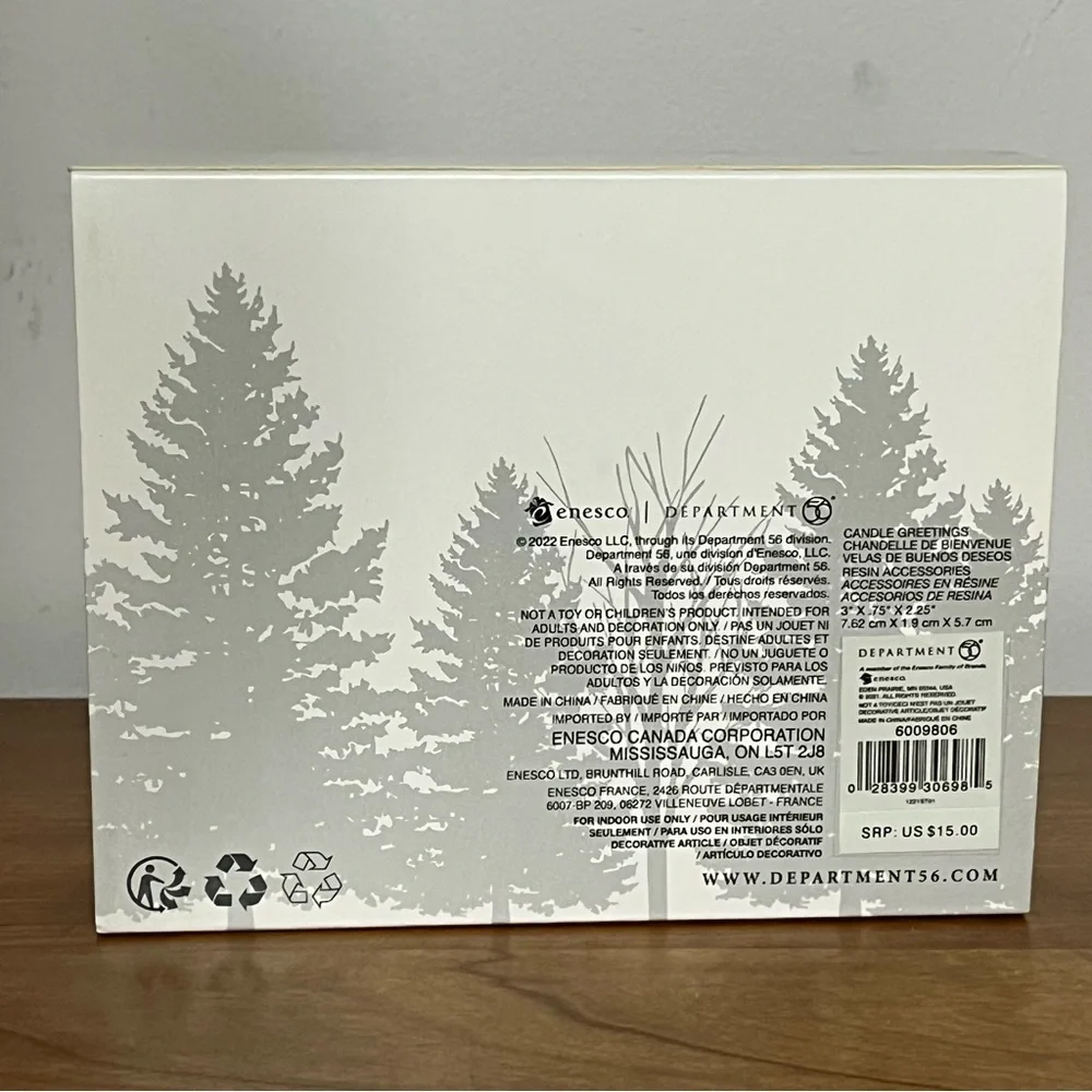 Department 56 CANDLE GREETINGS Village Accessories Golden 3”‎ New in Box 2021